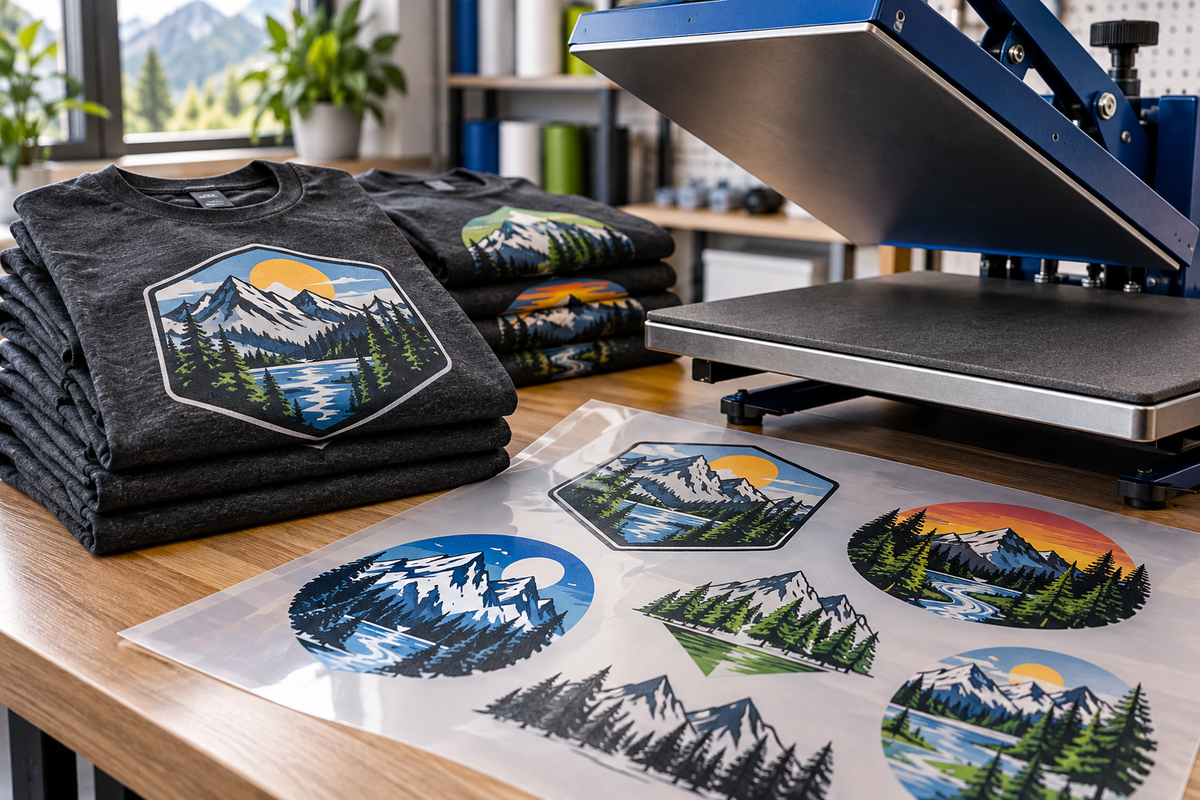Print-shop reorders — illustrative decoration mockup