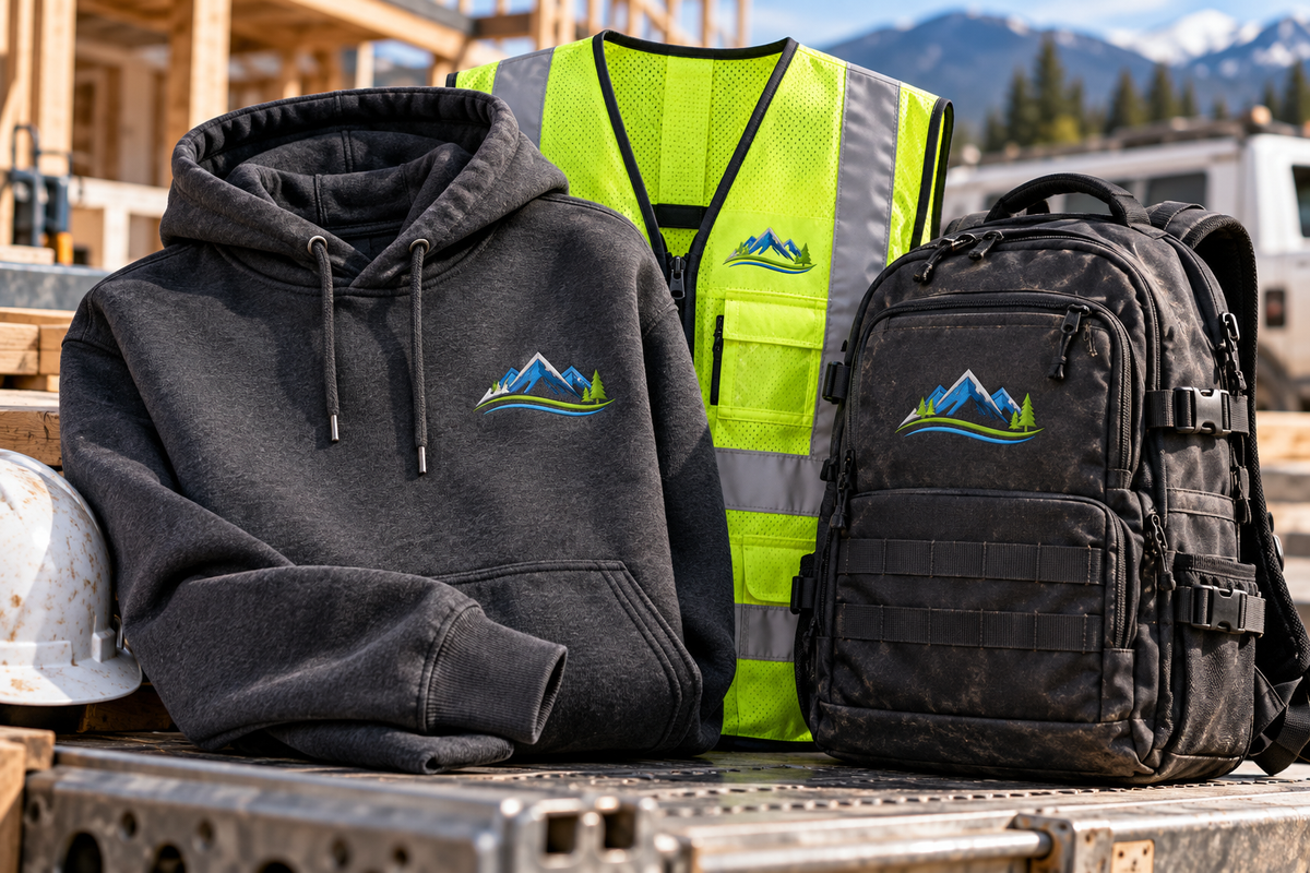 Coated workwear — illustrative decoration mockup